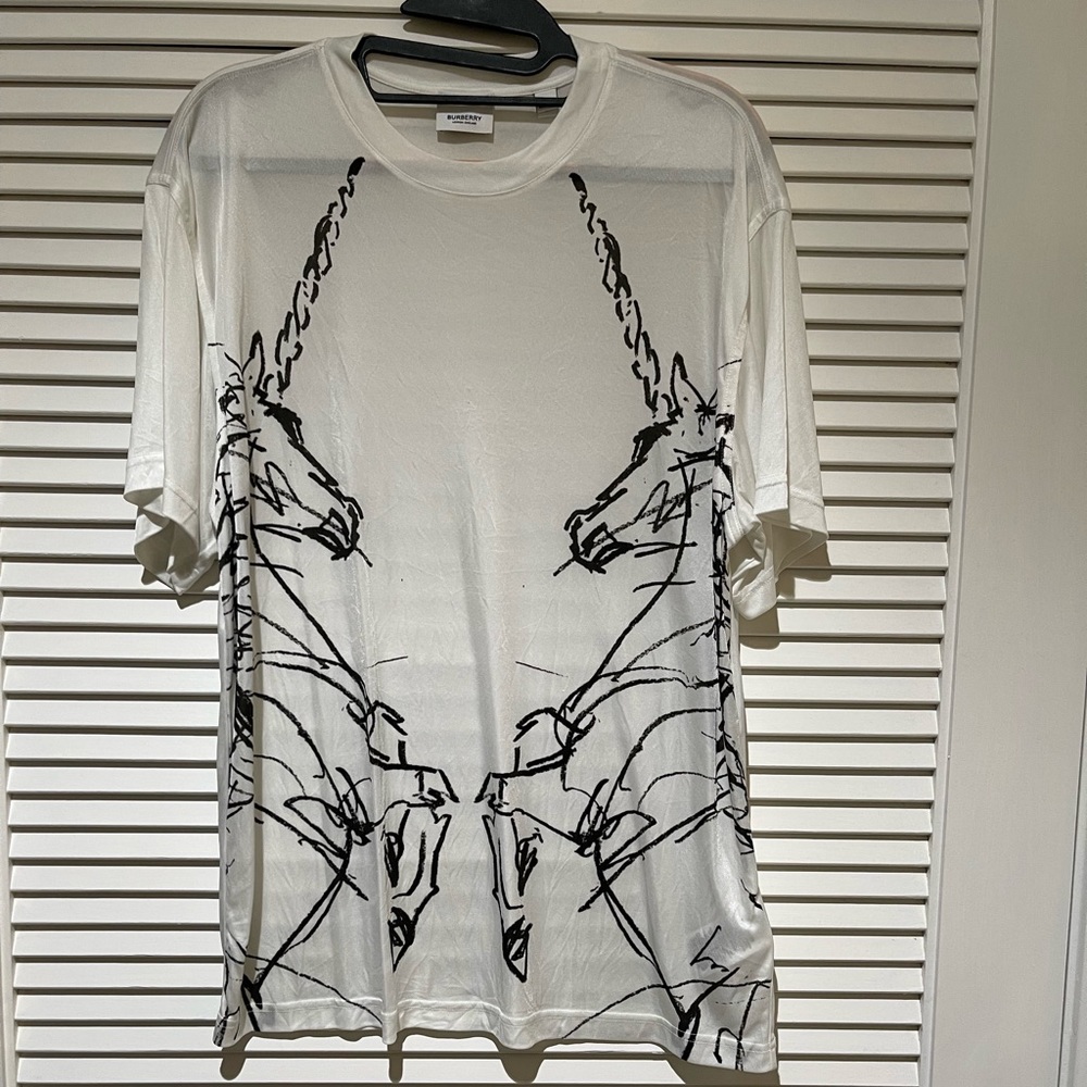 Burberry Oversized Unicorn Sketch T-Shirt